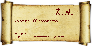 Koszti Alexandra névjegykártya