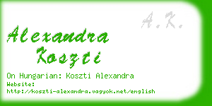 alexandra koszti business card